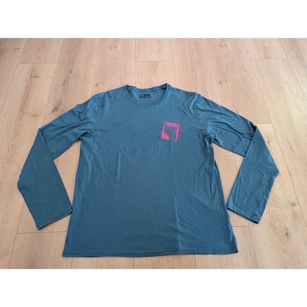 Janji x Christian Shirt Men's Large Blue Runterra Bio Long Sleeve Graphic